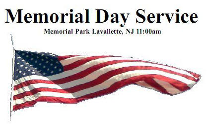 Memorial Day Service 11am Memorial Park, Bay Blvd & Brooklyn Ave