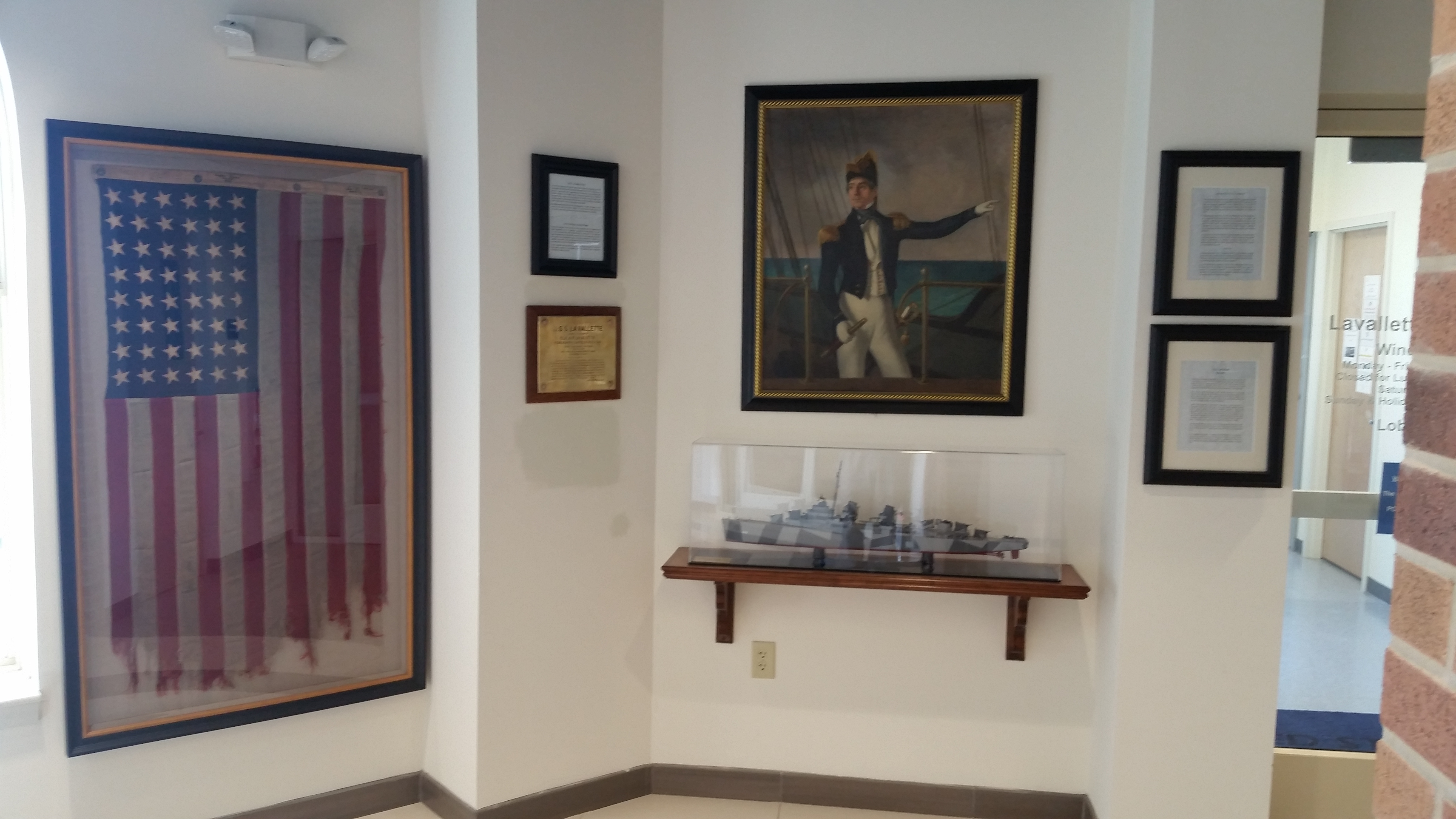 USS LaVallette and Admiral Lavallette Display